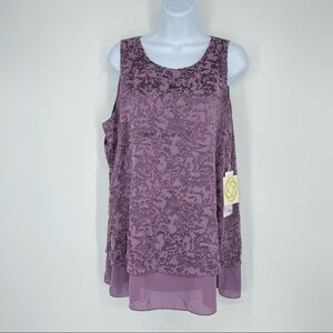 Etcetera Seraphim Blouse Elegant Sleeveless Lightweight  Pink Mauve Tank